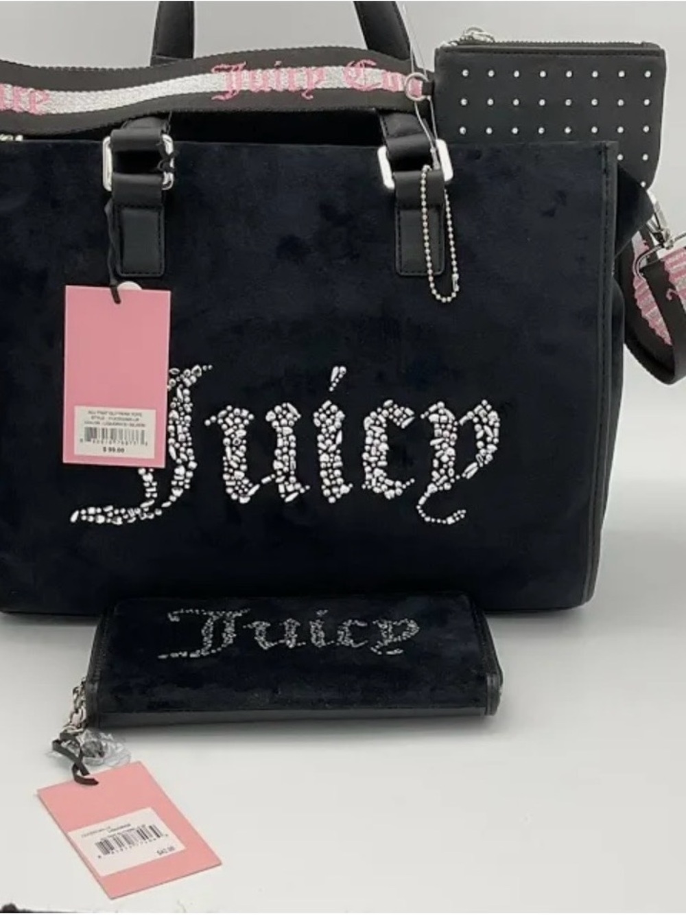 Juicy Couture all that glitters satchel liquorice Black Cristal